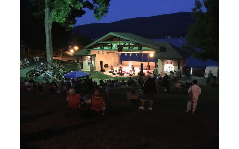 shepard park amphitheater at night