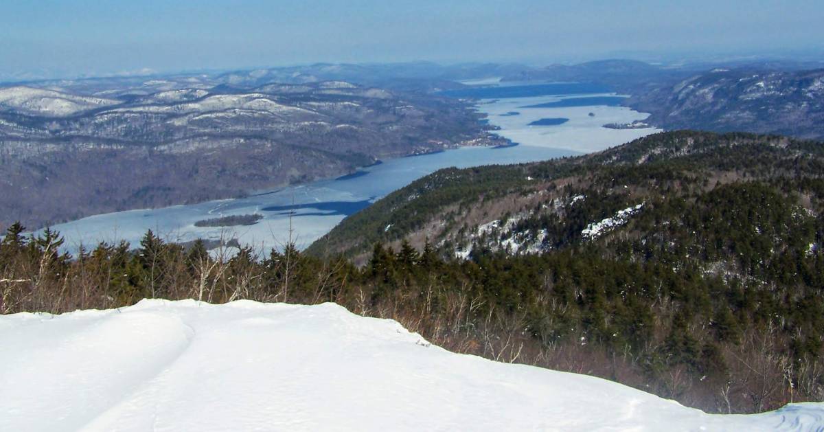 winter scene from mountain summit