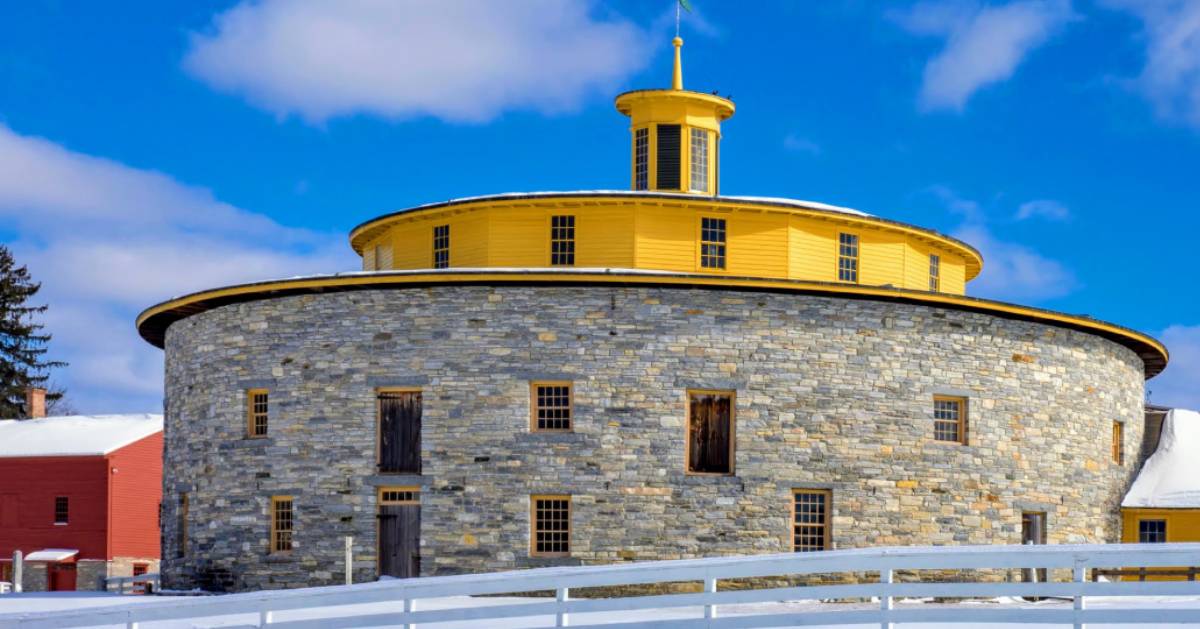 round stone barn