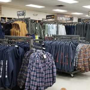Carhartt clothes on display
