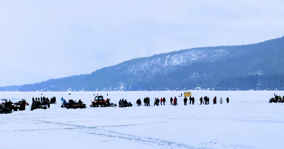 people on ice at winter carnival