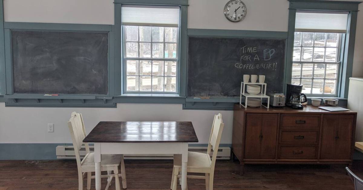 chalkboard in a schoolhouse style room