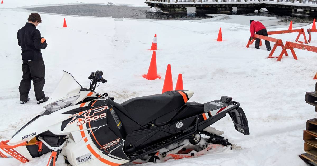 snowmobiler on ice