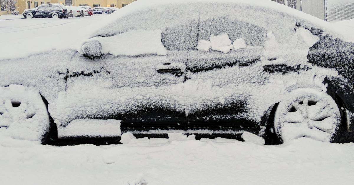 snowy car