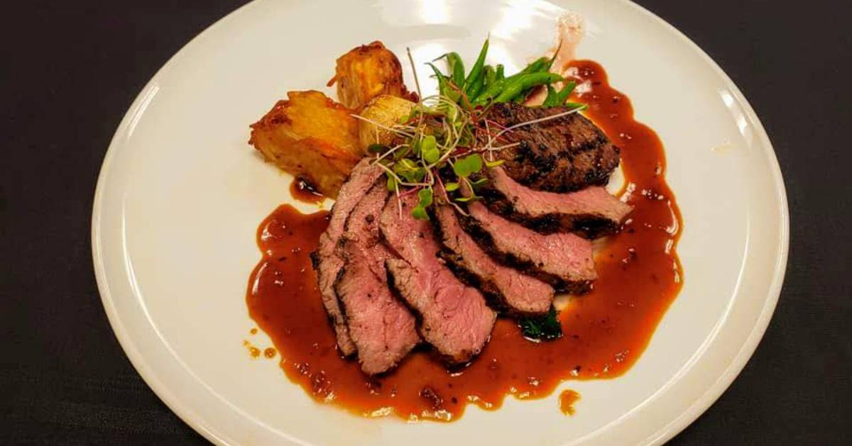 plated steak