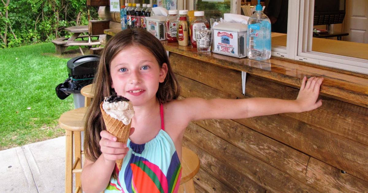 girl with ice cream cone