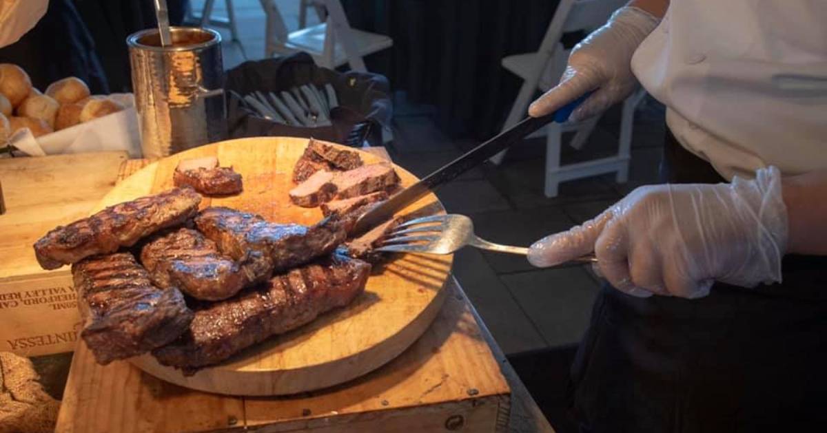 steak artfully plated