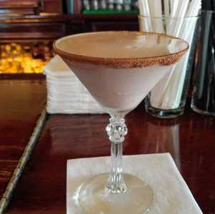 chocolate martini on a bar