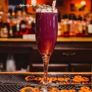 a tall purple cocktail