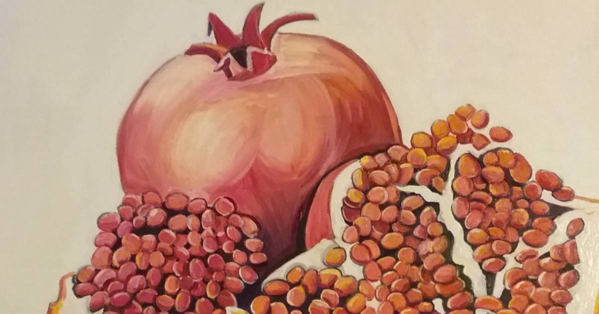 painting of pomegranates