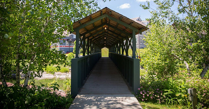 a long pedestrian bridge