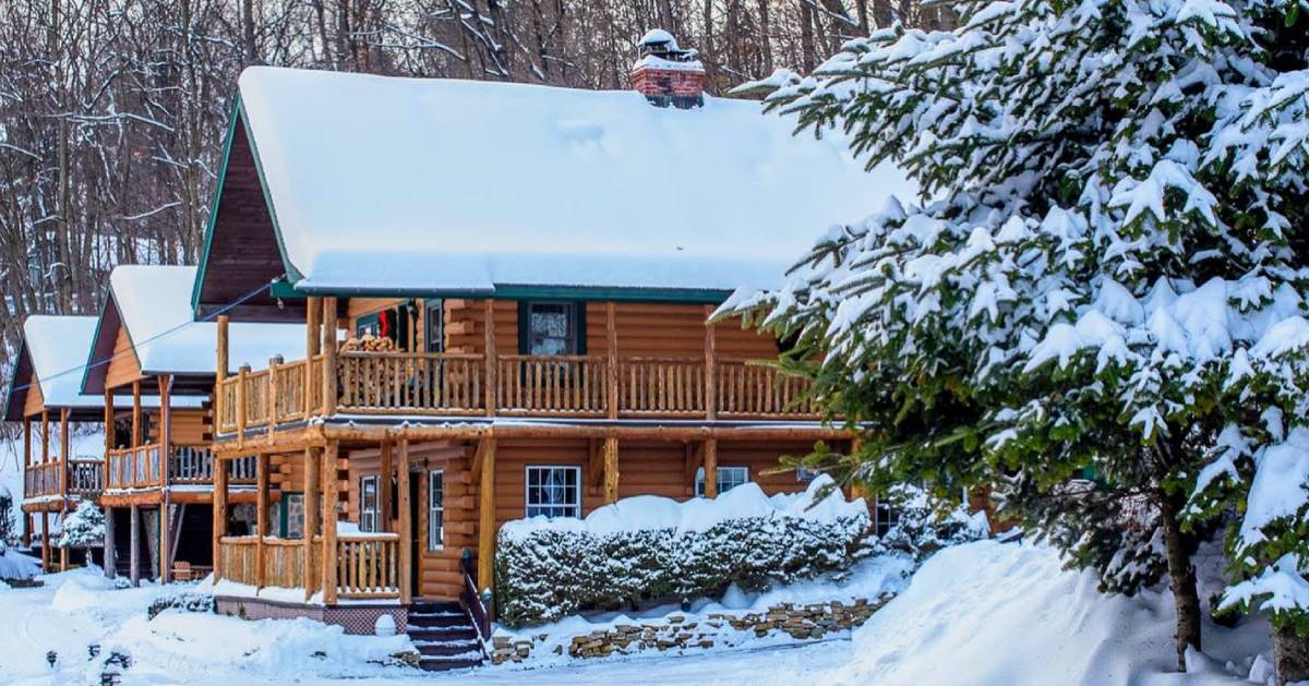 cabins in the winter