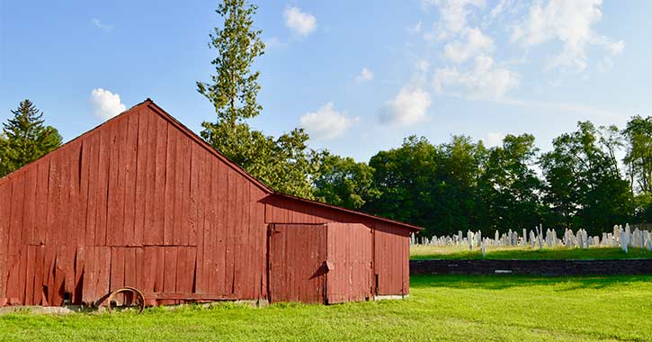 red barn in a field