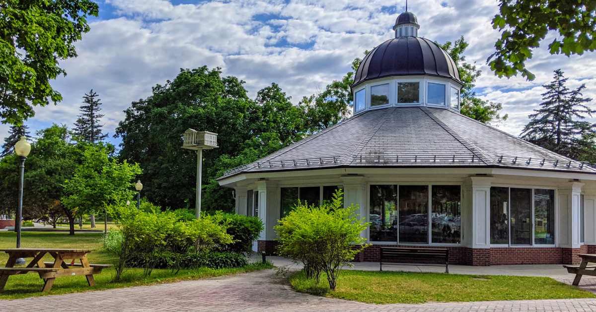 exterior of a building in a park