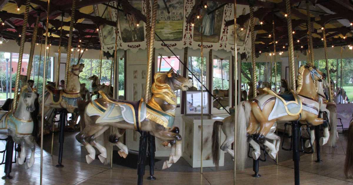 horse seats in a carousel