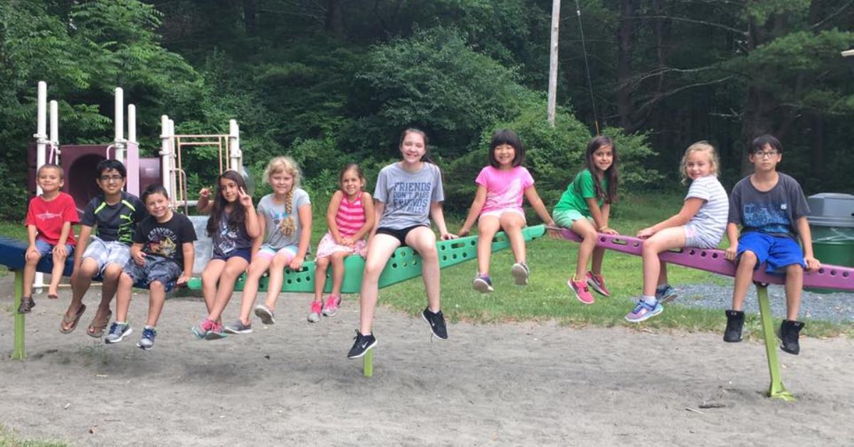 kids on a playground structure