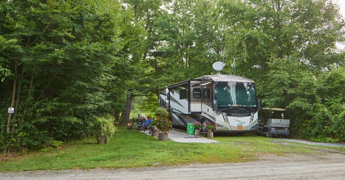 rv at a campsite