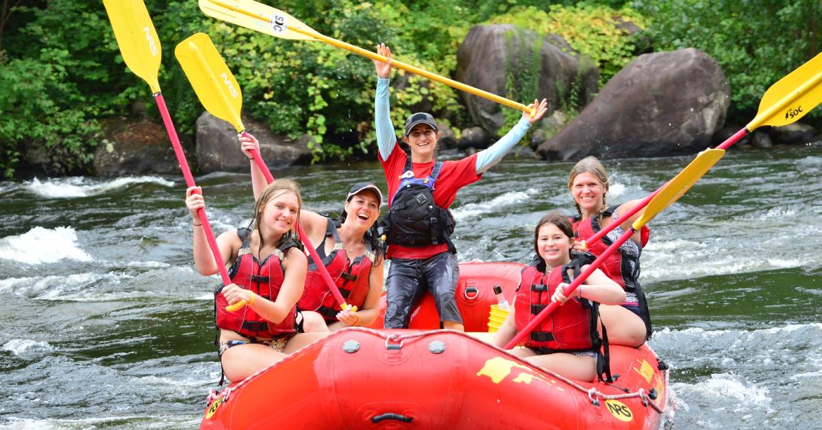 group of women whitewater rafts