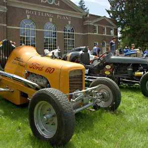 classic car show on a lawn
