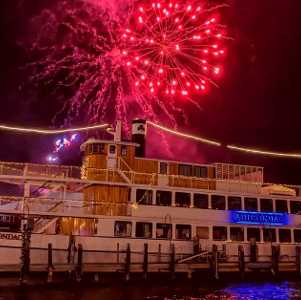 fireworks over adirondac in lake george