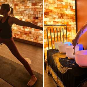yoga and music in salt cave