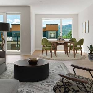 living room area of the cove townhomes