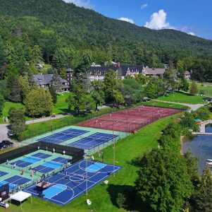 silver bay ymca pickleball courts, aerial view