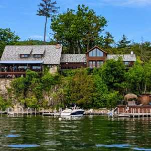 view of blue water manor from the water
