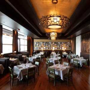 tables in a restaurant dining room