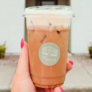an iced coffee