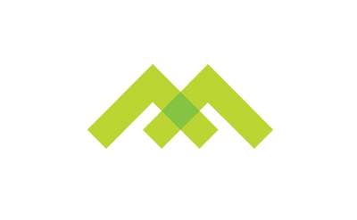 a green and yellow m logo