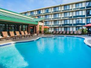 Enjoy a dip in our outdoor heated pool, open seasonally