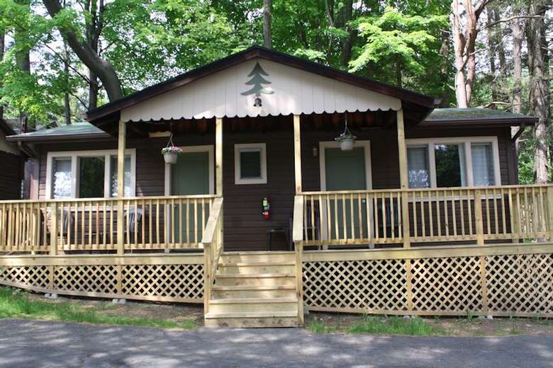 cottage with a new deck