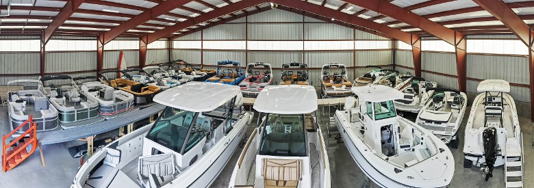 The Yankee Boating Center Outdoor Showroom Lake George New Boats for Sale