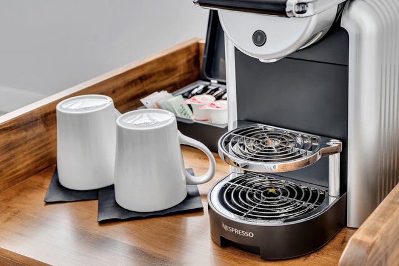 Nespresso Machine and two mugs