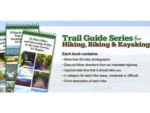 Image advertising a Trail Guide Series of booklets for hiking, biking, and kayaking