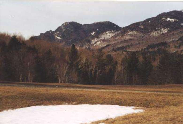 several mountains as seen in the late fall or early spring
