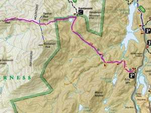 map showing the trail to the couchsachraga summit