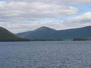 lake george and surrounding mountains