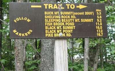 buck mountain trail sign