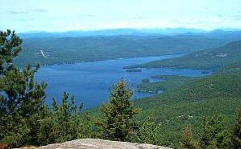 view from the true summit of buck mountain overlooking lake george