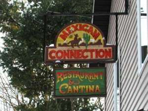 mexican connection restaurant & cantina sign