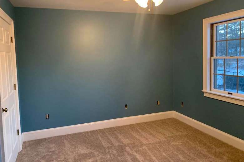 blue walls in a room of a house