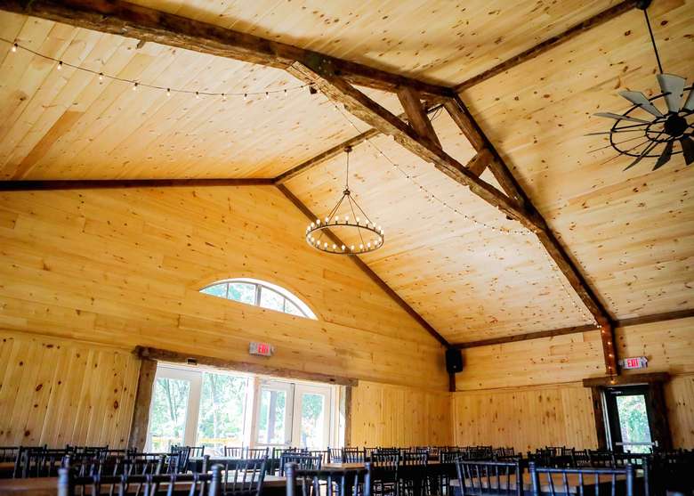 high ceilings in a rustic barn