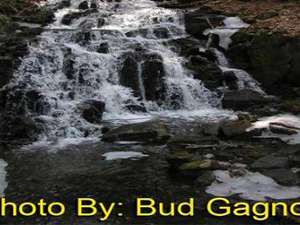 multi-tiered waterfall with photo credit to bud gagnon