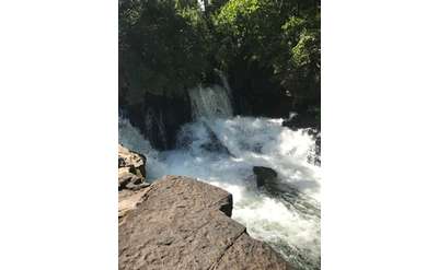 a small, rushing waterfall