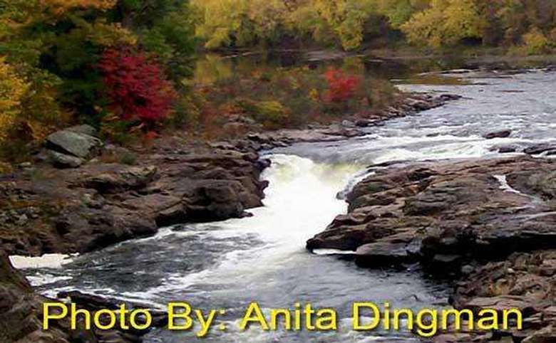 small waterfall with photo credit to anita dingman