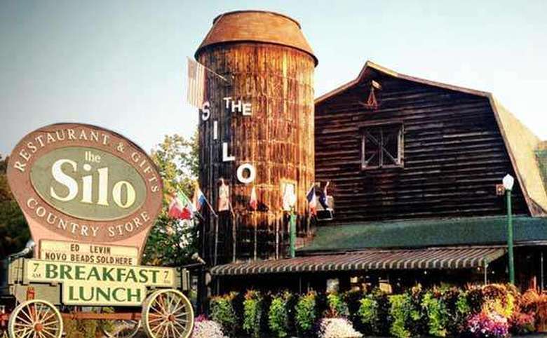 exterior of and sign for the silo