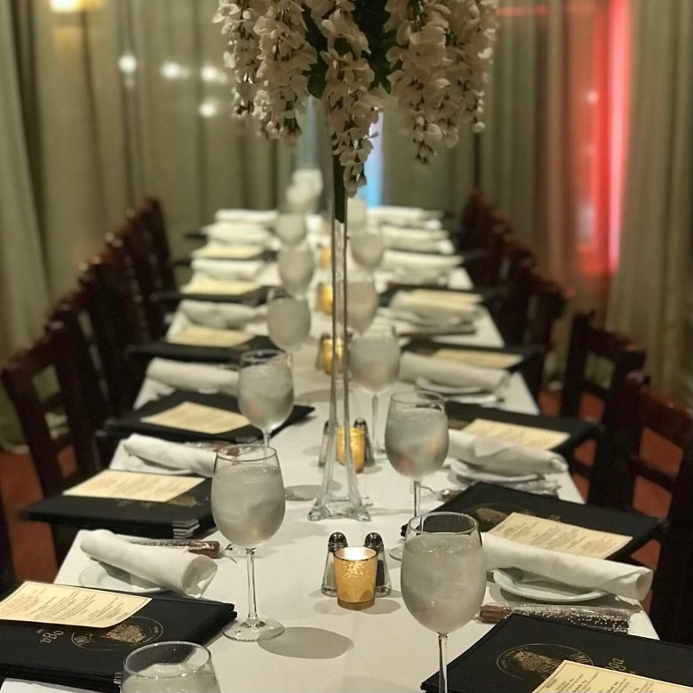 a table decorated for a special dining event