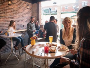 people sitting in a bar